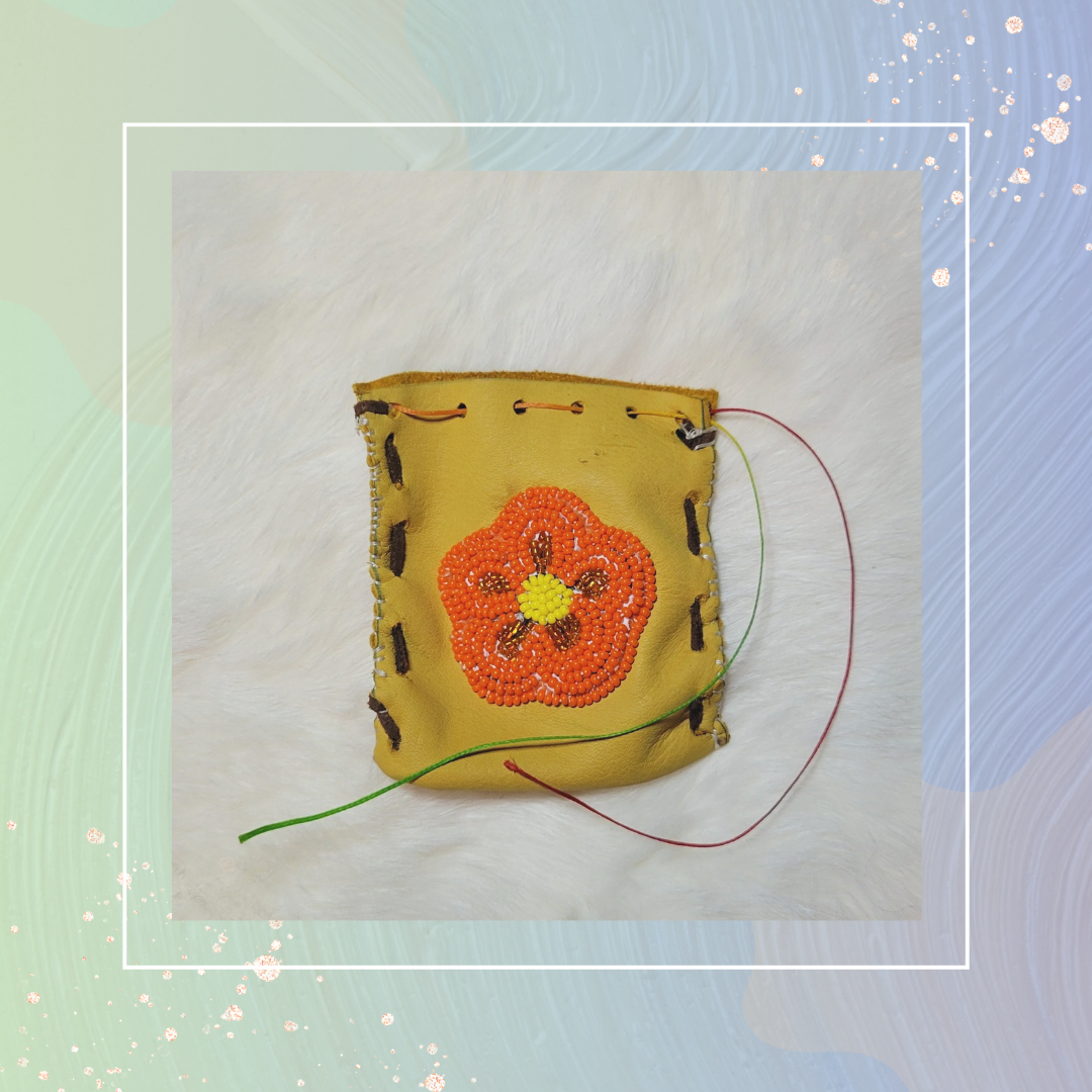 Orange flower Medicine Bag